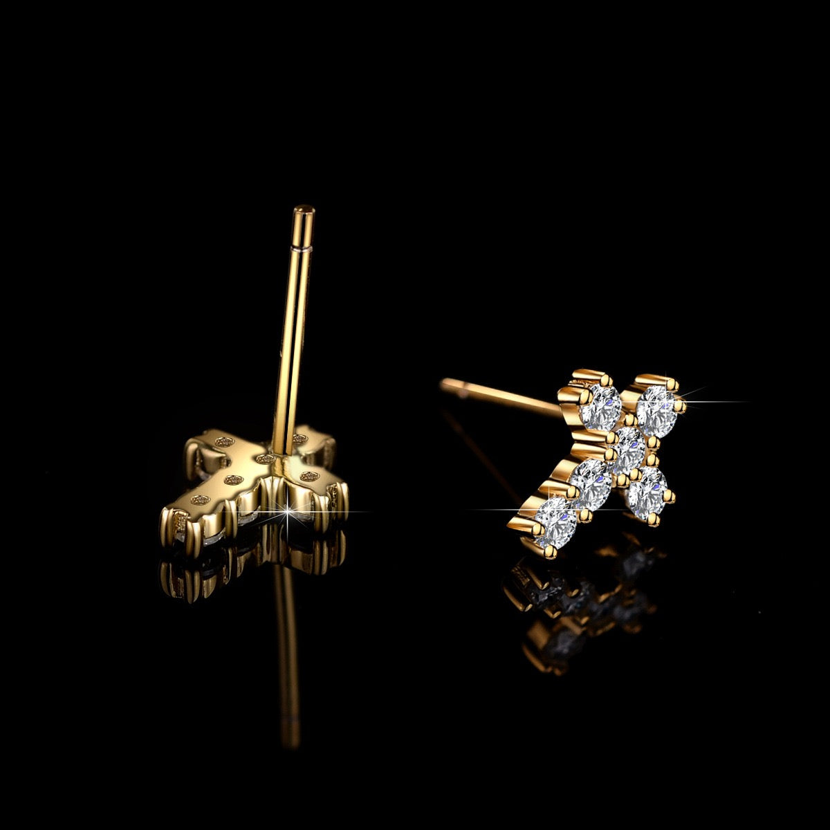 Tiffany Studded Cross Earrings