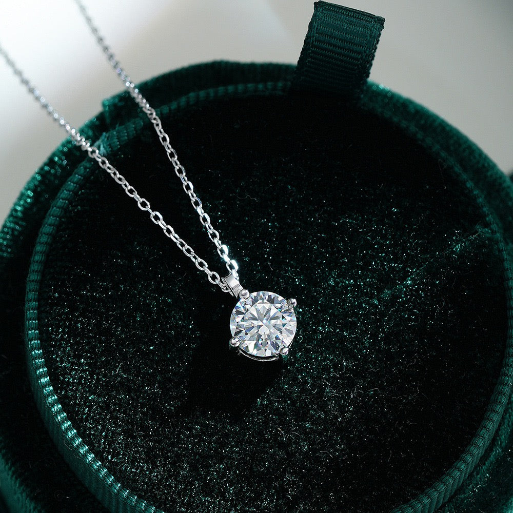 Emily Round Brilliant Pendant Necklace