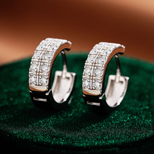 Diana stacked moissanite huggie hoop earrings