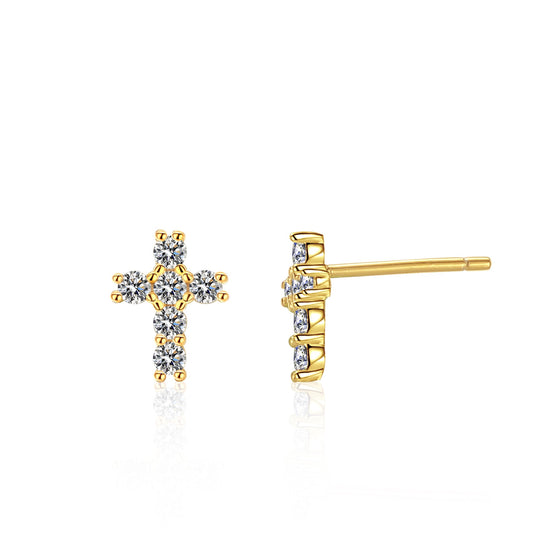 Tiffany Studded Cross Earrings