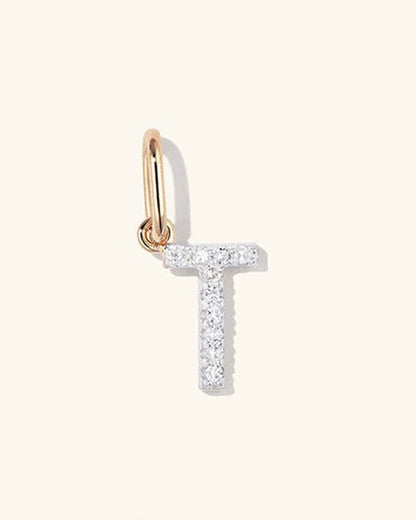 Initial Pave Charm Pendant (A-Z)