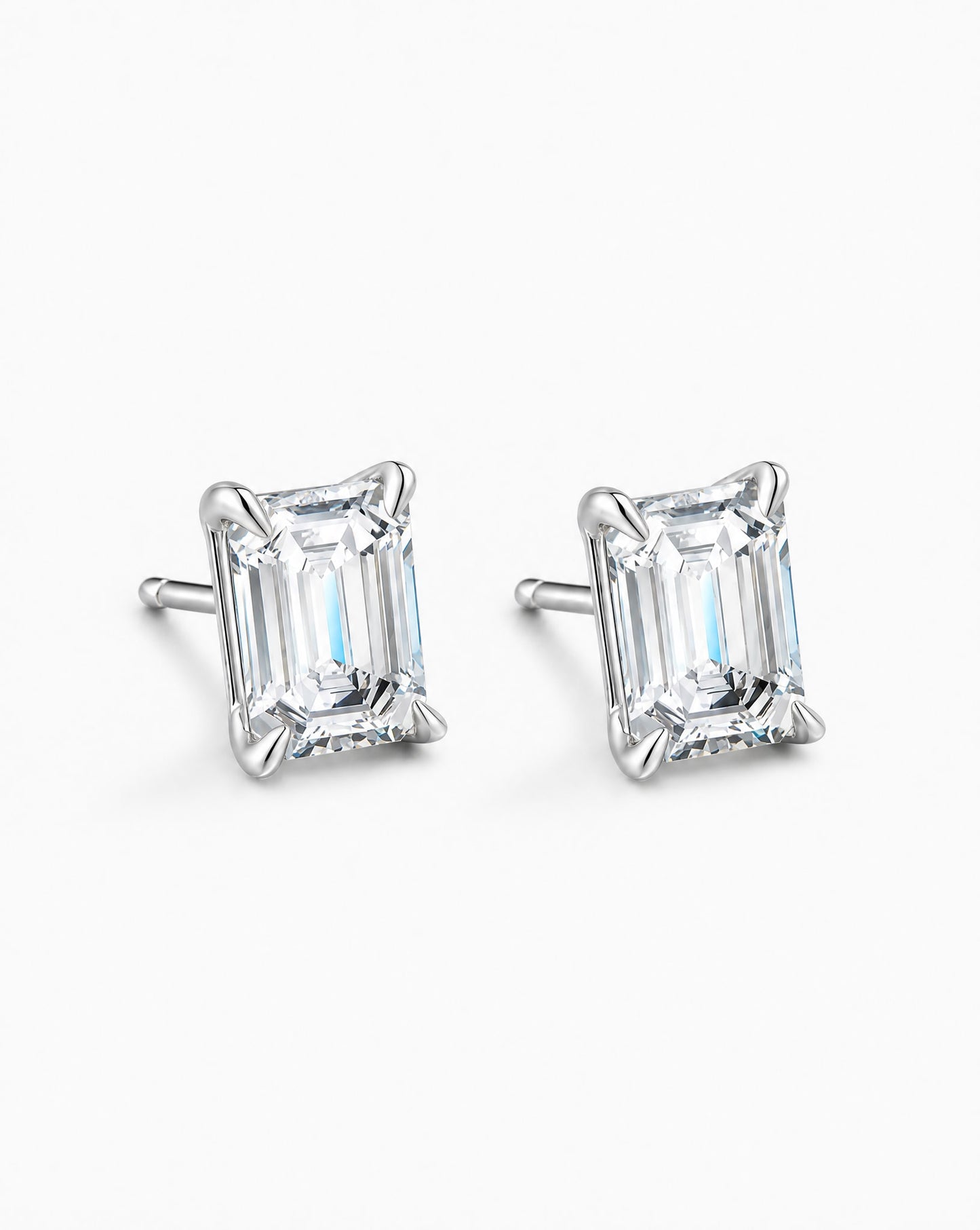 Sally emerald-cut baguette earrings