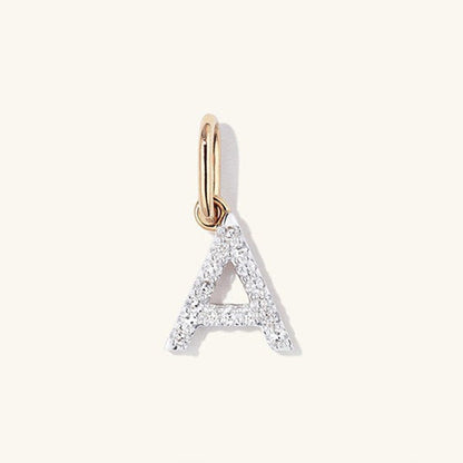 Initial Pave Charm Pendant (A-Z)