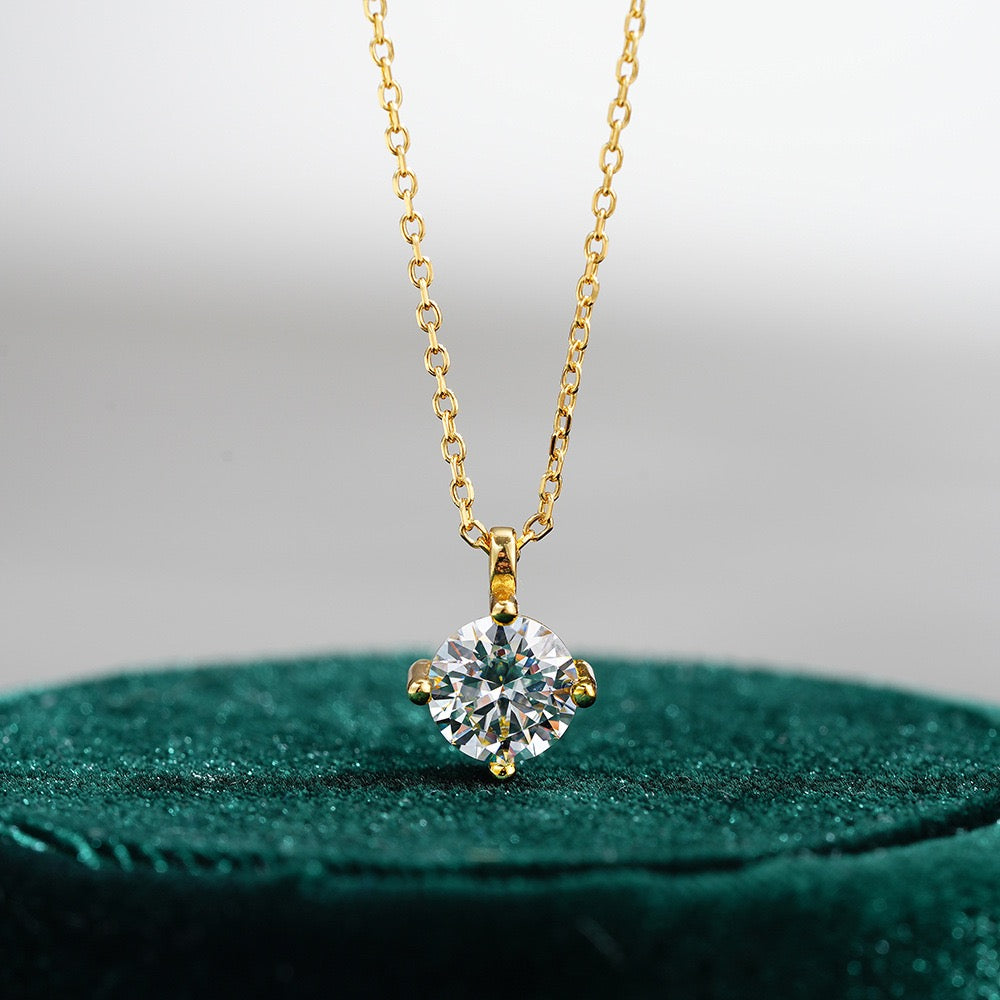 Emily Round Brilliant Pendant Necklace