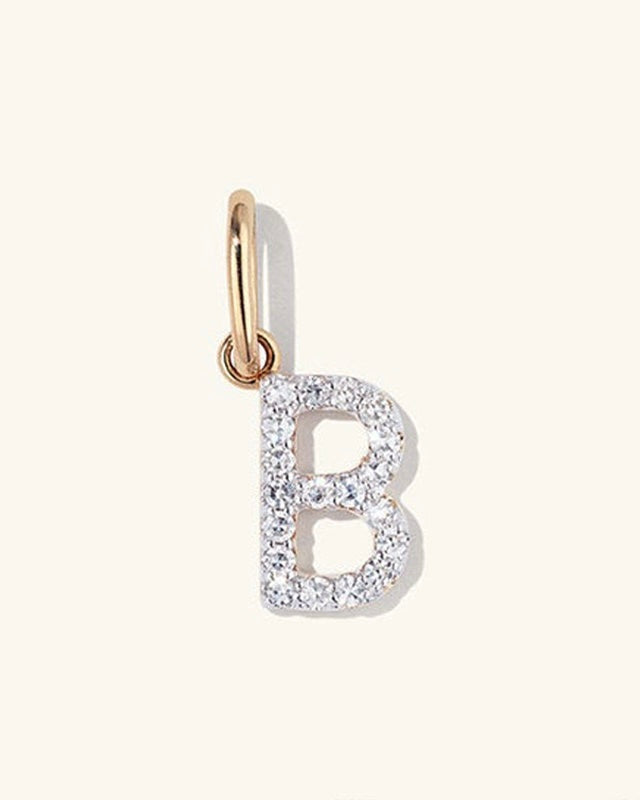 Initial Pave Charm Pendant (A-Z)
