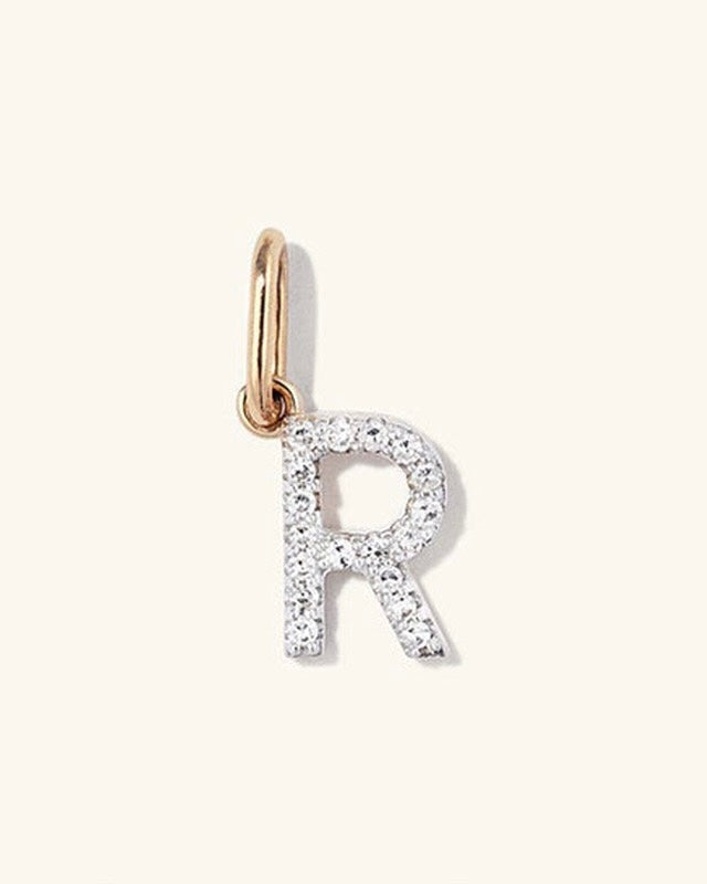 Initial Pave Charm Pendant (A-Z)