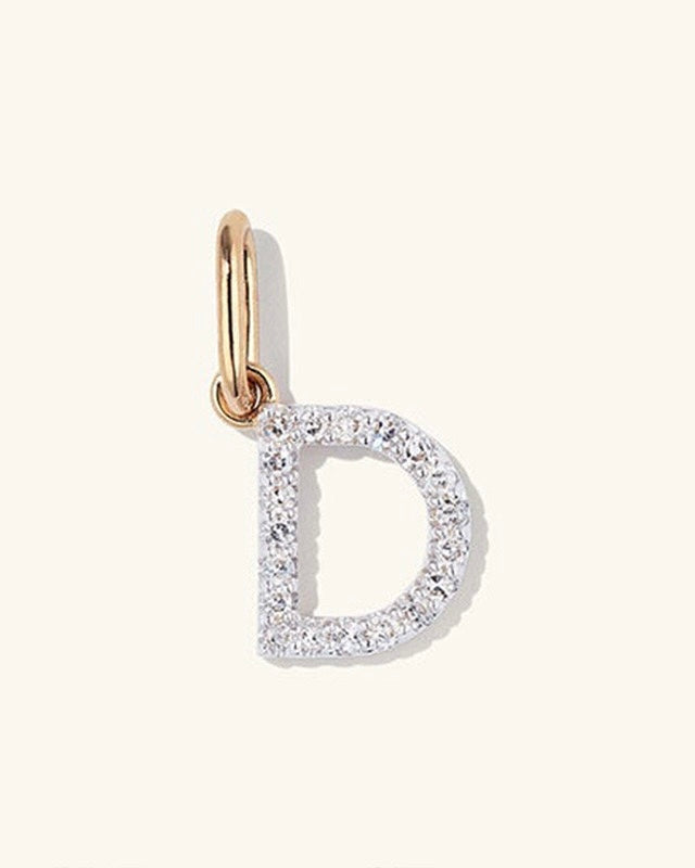 Initial Pave Charm Pendant (A-Z)