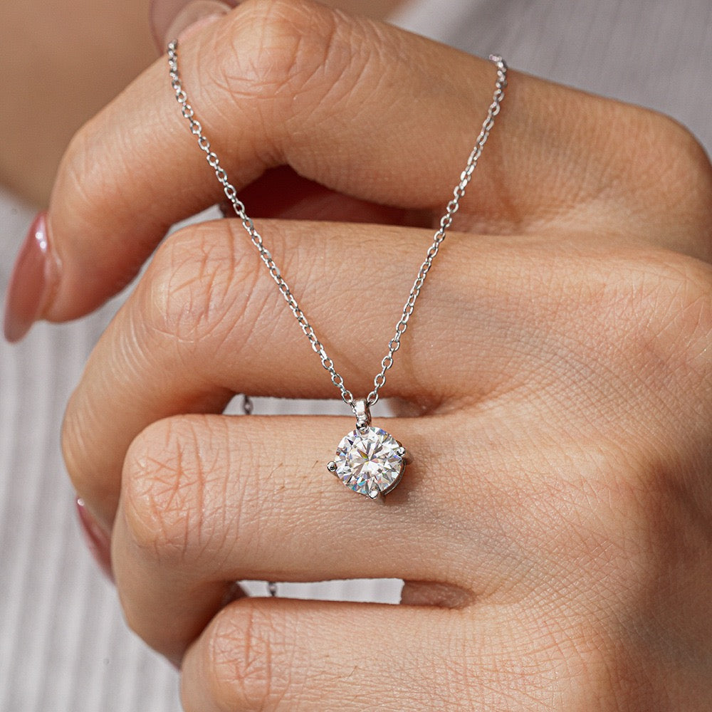 Emily Round Brilliant Pendant Necklace
