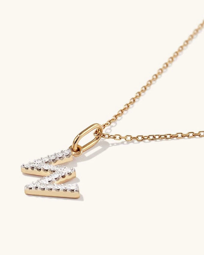 Initial Pave Charm Pendant (A-Z)