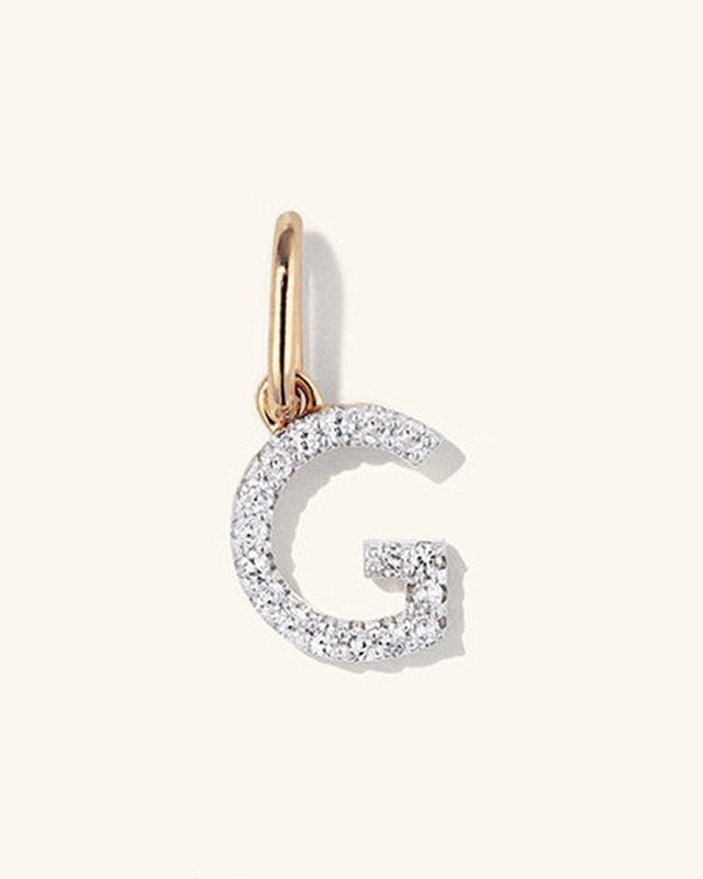 Initial Pave Charm Pendant (A-Z)