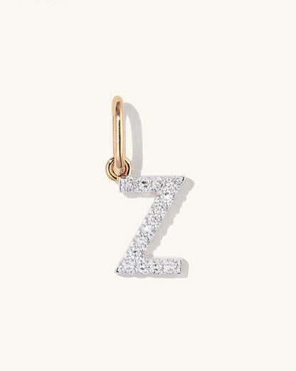 Initial Pave Charm Pendant (A-Z)