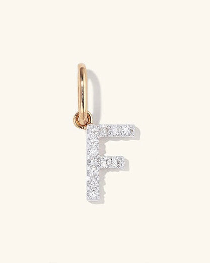 Initial Pave Charm Pendant (A-Z)