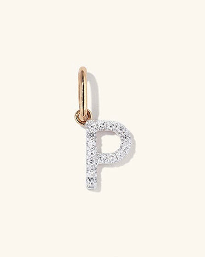 Initial Pave Charm Pendant (A-Z)