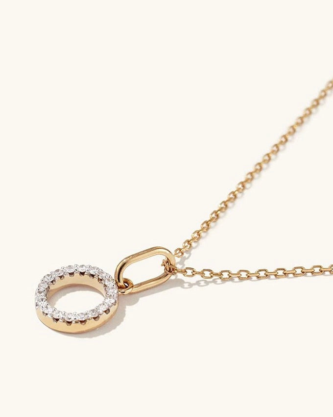 Initial Pave Charm Pendant (A-Z)