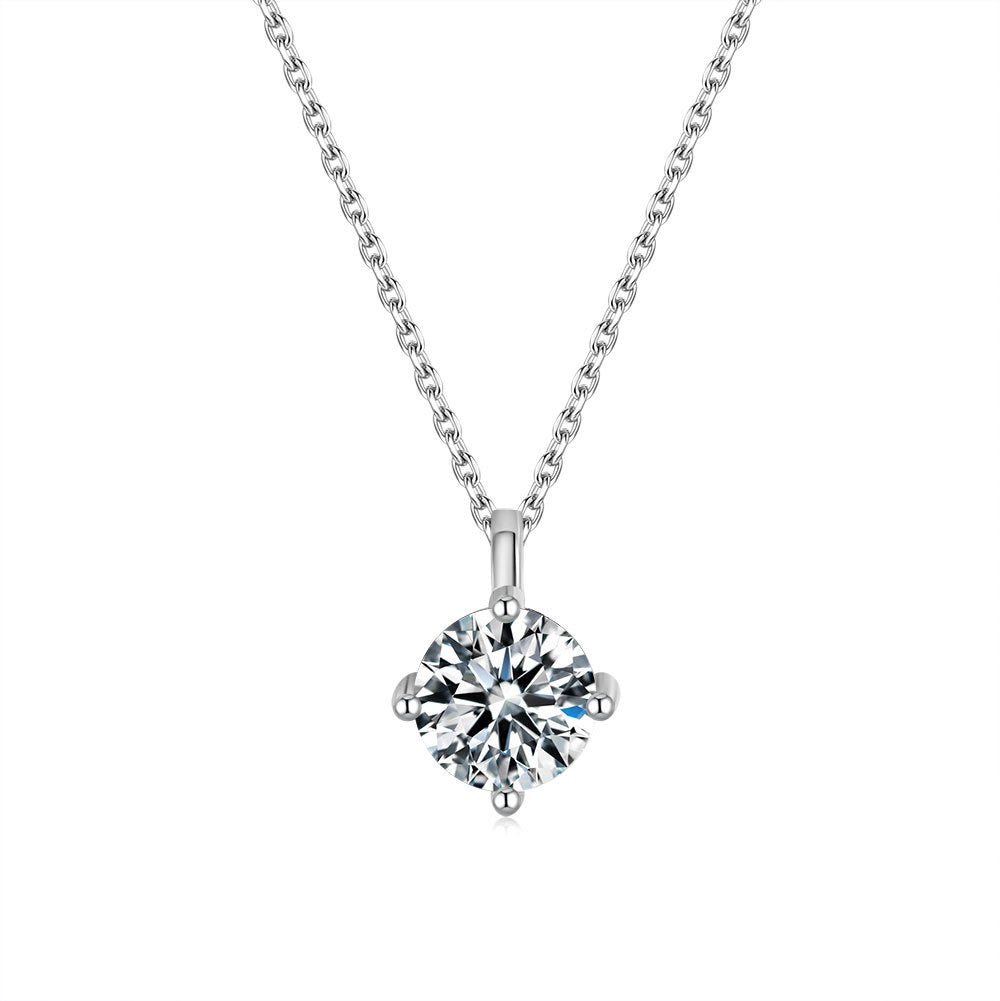 Emily Round Brilliant Pendant Necklace
