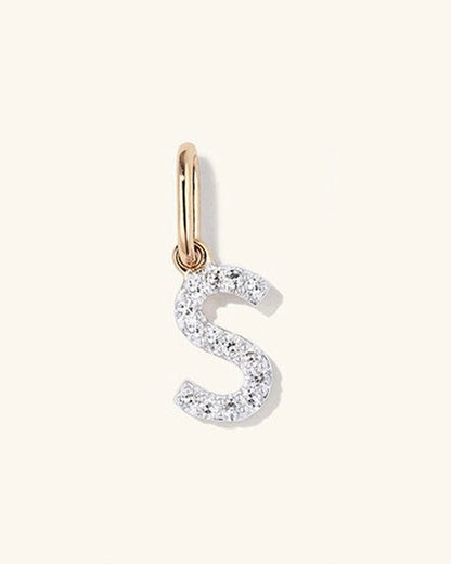 Initial Pave Charm Pendant (A-Z)
