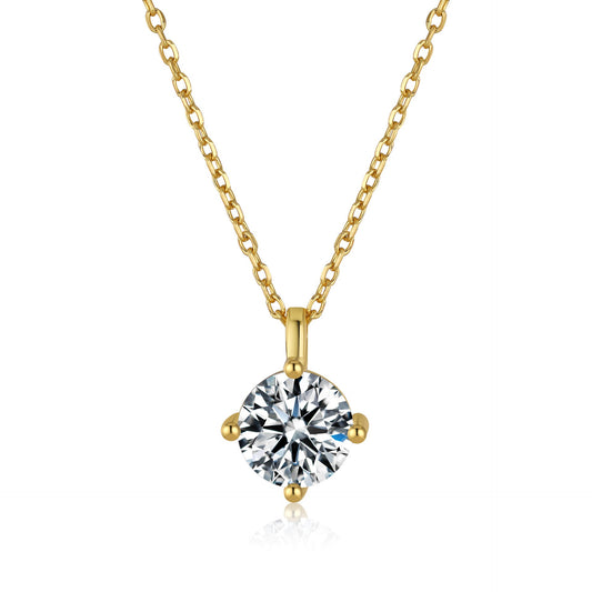Emily Round Brilliant Pendant Necklace