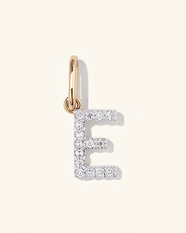 Initial Pave Charm Pendant (A-Z)