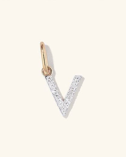 Initial Pave Charm Pendant (A-Z)