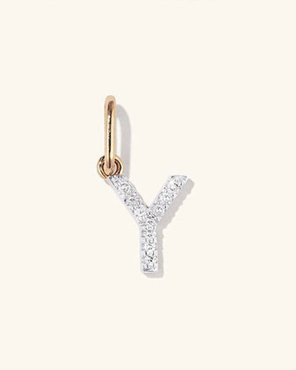 Initial Pave Charm Pendant (A-Z)