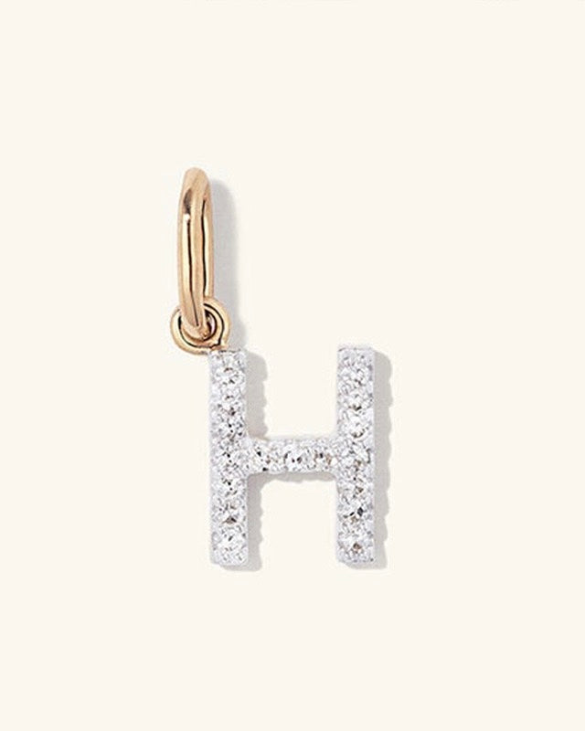 Initial Pave Charm Pendant (A-Z)