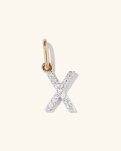 Initial Pave Charm Pendant (A-Z)