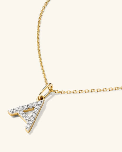 Initial Pave Charm Pendant (A-Z)