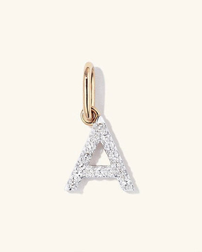 Initial Pave Charm Pendant (A-Z)