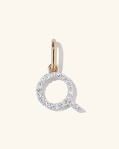 Initial Pave Charm Pendant (A-Z)