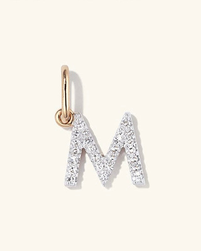 Initial Pave Charm Pendant (A-Z)