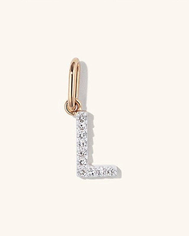 Initial Pave Charm Pendant (A-Z)