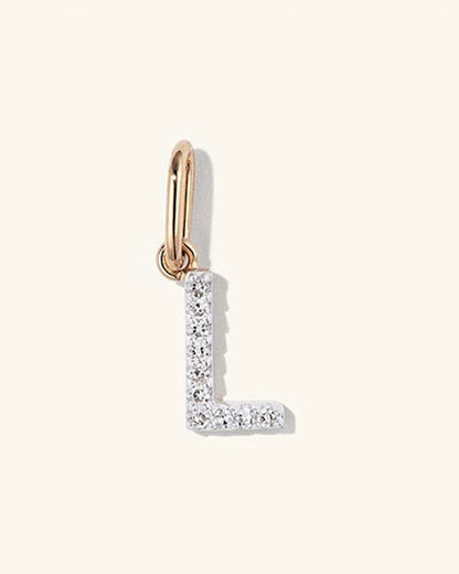Initial Pave Charm Pendant (A-Z)