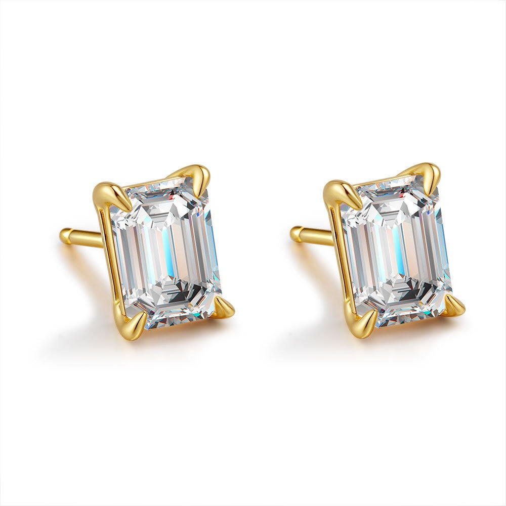 Sally emerald-cut baguette earrings