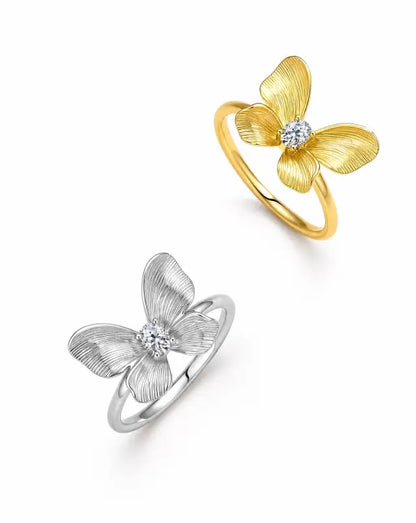 Autumn Butterfly Flower Ring