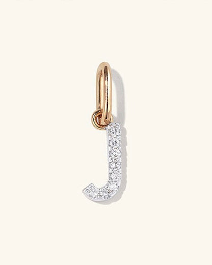 Initial Pave Charm Pendant (A-Z)