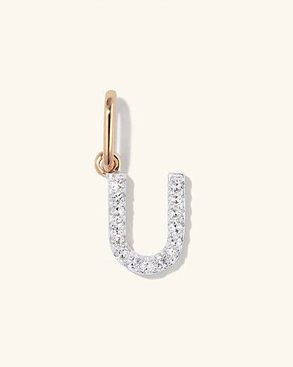 Initial Pave Charm Pendant (A-Z)