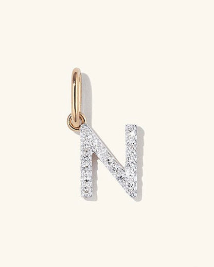 Initial Pave Charm Pendant (A-Z)