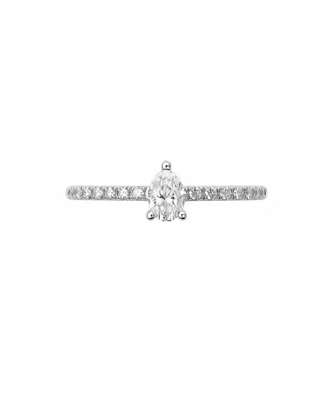 Audrey Pear White Diamond Ring