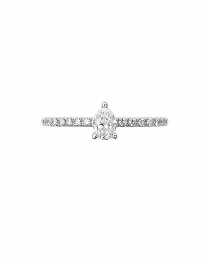 Audrey Pear White Diamond Ring