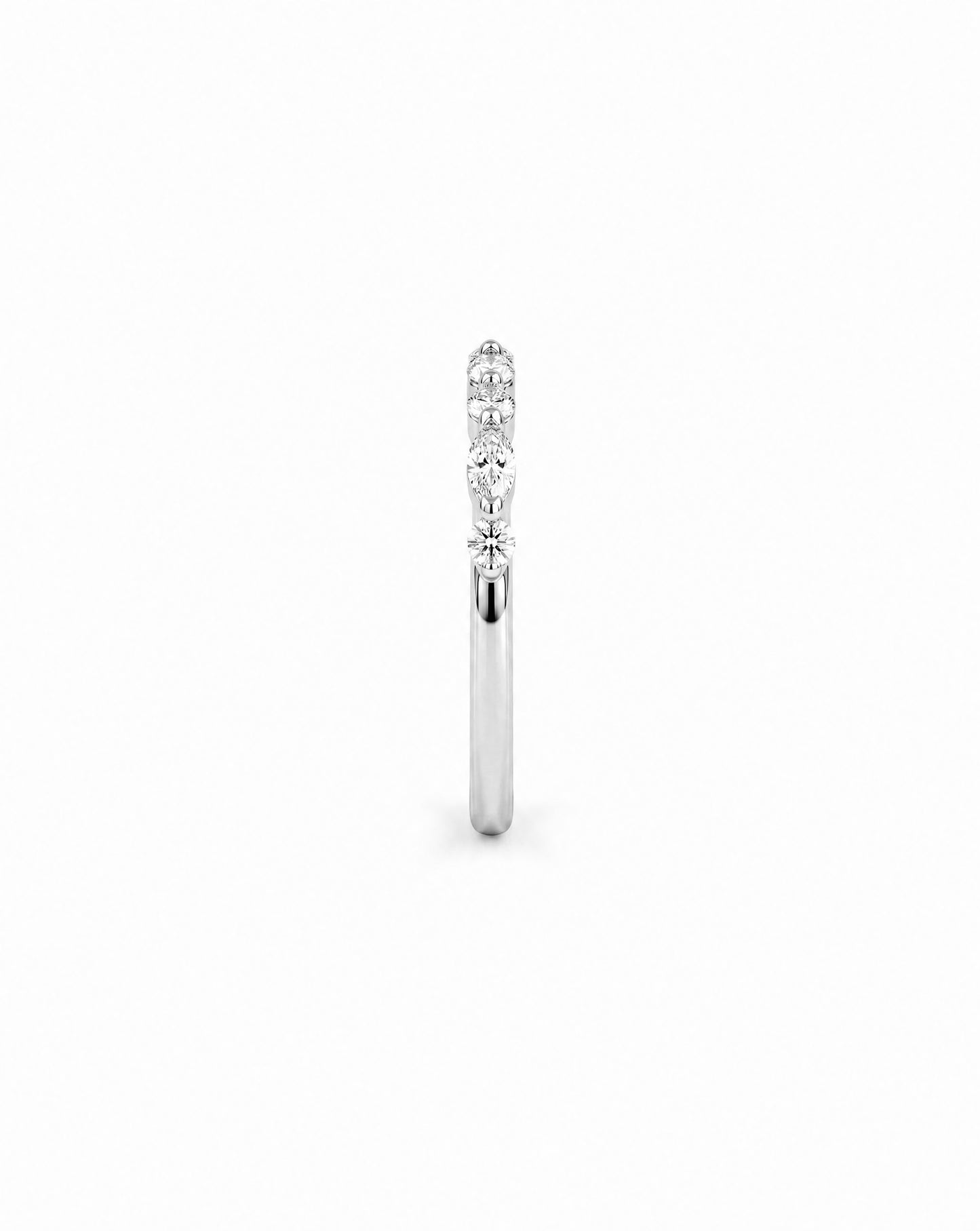 Jenn Marquise Round Half Eternity Ring