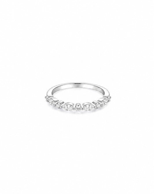 Jenn Marquise Round Half Eternity Ring
