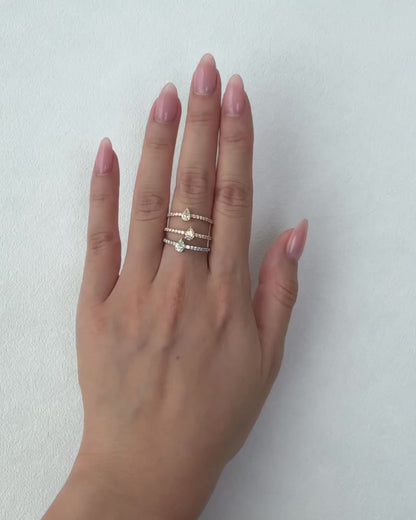 Audrey Pear White Diamond Ring